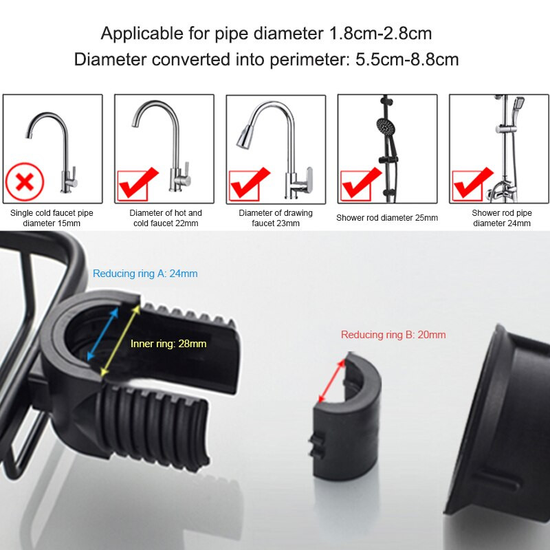 Alumiiniumist korvi riiul Ühekihiline vannitoa hoiuruum šampooni seebiga dušihoidja riiulihoidja konksudega vannitoa korraldaja