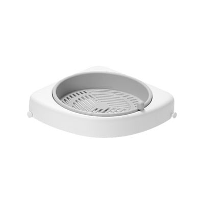 HX5B Raft rotativ pentru baie montat pe perete Suport pentru colț rotativ Suport de duș auto-adeziv cu cârlige Depozitare fără perforare pentru bucătărie