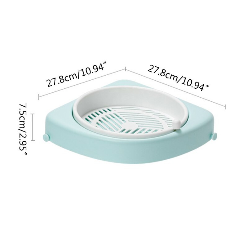 HX5B Raft rotativ pentru baie montat pe perete Suport pentru colț rotativ Suport de duș auto-adeziv cu cârlige Depozitare fără perforare pentru bucătărie