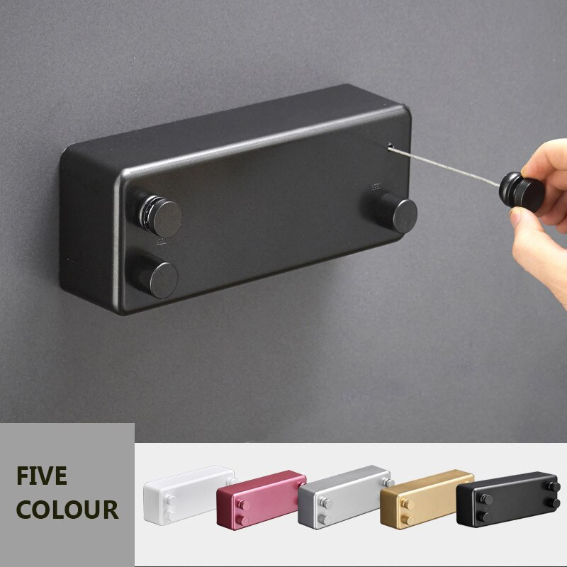 Cursă de rufe retractabilă Linie de uscare invizibilă, telescopică, montată pe perete, care economisește spațiu, frânghie dublă Suport de uscare pentru rufe