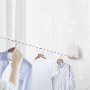 Αναδιπλούμενη κρεμάστρα τοίχου για εσωτερικούς και εξωτερικούς χώρους Αόρατη γραμμή ρούχων Συρματόσχοινο Magic Drying Rack Μπαλκόνι Μπάνιο