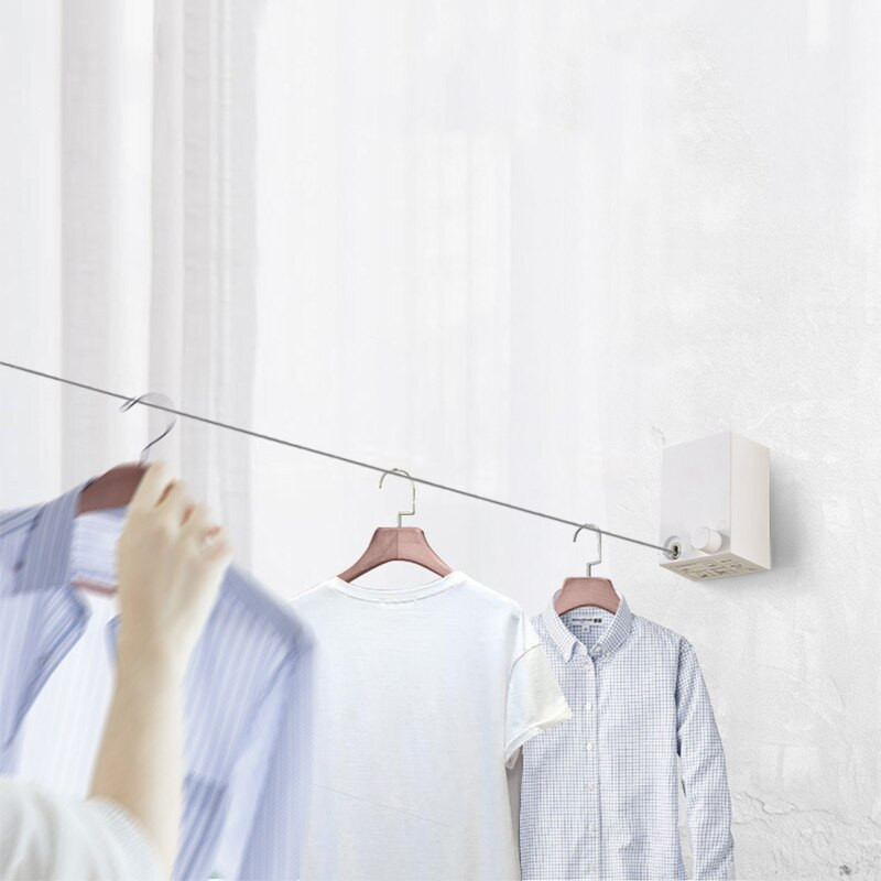 Ištraukiama vidaus ir lauko drabužių sieninė kabykla Nematoma drabužių linija Vielinė virvė Magic Džiovinimo lentyna Balkonas Vonios kambarys
