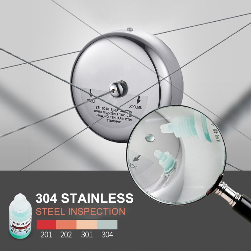 Konop za rublje na uvlačenje Stalak za sušenje odjeće Uže Kućna pohrana Sušilica za odjeću od nehrđajućeg čelika Organizator Vješalica za rublje Nevidljiva