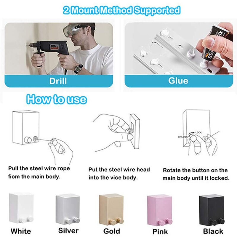 4M ištraukiama skalbinių virvė, pritvirtinama prie sienos viduje, lauko skalbimo rūbų kabykla Skalbinių džiovinimo linija Balkonas Nematomos džiovinimo linijos