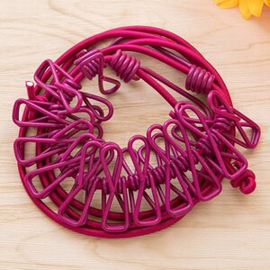 Hordozható szélálló ruhakötél akasztó szárítóállvány kültéri utazási ruhák akasztós kötélvonalú utazási ruhacsipeszek 12 kapcsos