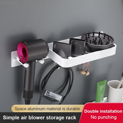 Kairysis ir dešinysis plaukų džiovintuvo laikymo stovas Nemokamas perforuojamas vonios kambarys, skirtas Dyson plaukų džiovintuvo kabyklos tualetui prie sienos tvirtinamas plaukų džiovintuvo laikiklis