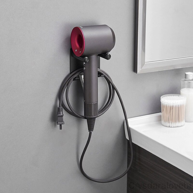 Kairysis ir dešinysis plaukų džiovintuvo laikymo stovas Nemokamas perforuojamas vonios kambarys, skirtas Dyson plaukų džiovintuvo kabyklos tualetui prie sienos tvirtinamas plaukų džiovintuvo laikiklis