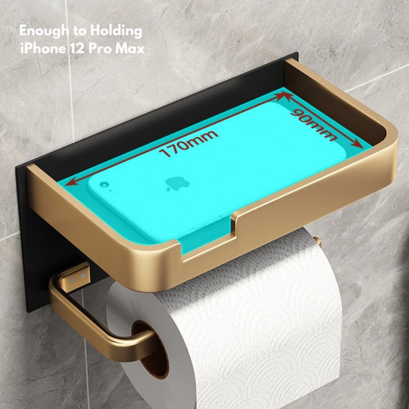 Držač toaletnog papira Crno-zlatni stalak za maramice Polica za pohranu u kupaonici Stalak za telefon Stalak za papirnate ručnike Kutija za maramice Kupaonski pribor