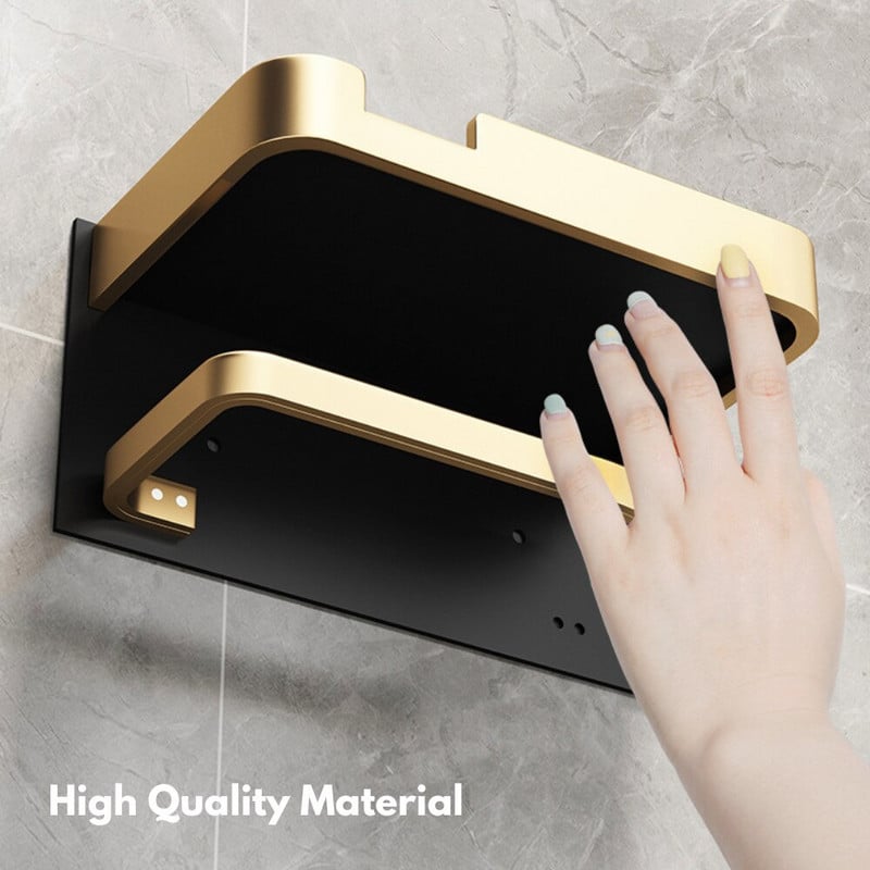 Držač toaletnog papira Crno-zlatni stalak za maramice Polica za pohranu u kupaonici Stalak za telefon Stalak za papirnate ručnike Kutija za maramice Kupaonski pribor