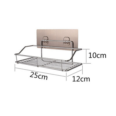 Rozsdamentes acél fürdőszobai tároló polc Lyukasztómentes konyha Fürdőszoba WC falra akasztható tároló állvány fürdőszobai polc rendező