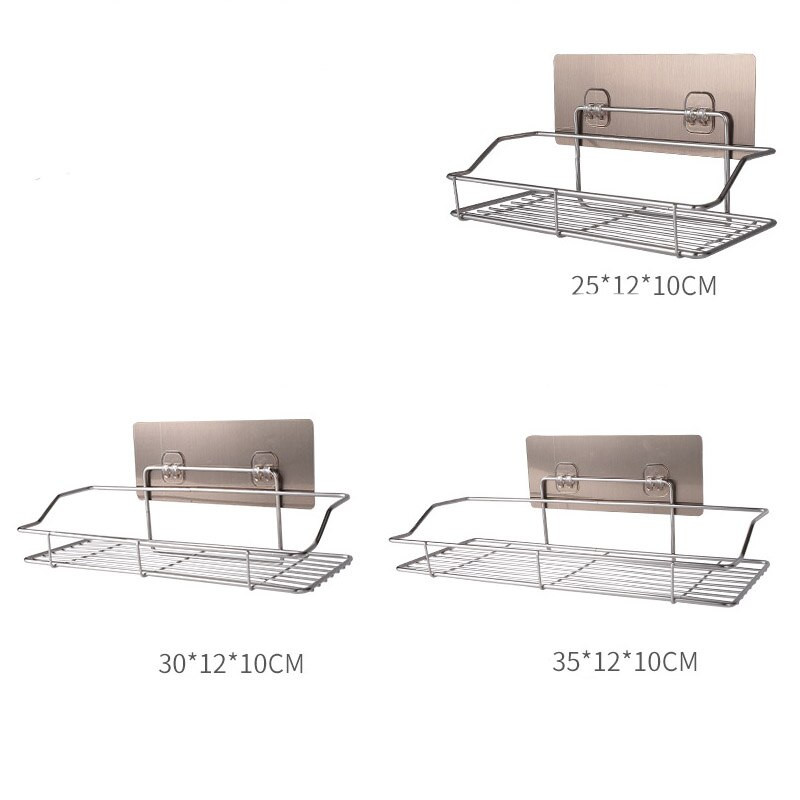 Rozsdamentes acél fürdőszobai tároló polc Lyukasztómentes konyha Fürdőszoba WC falra akasztható tároló állvány fürdőszobai polc rendező