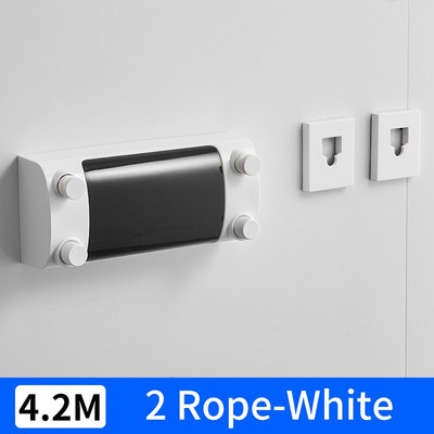 Konop za rublje na uvlačenje, stalak za sušenje rublja u zatvorenom, na otvorenom, teleskopska žica od nehrđajućeg čelika, nevidljivi konop za rublje, sušilica za rublje s dvostrukim užetom