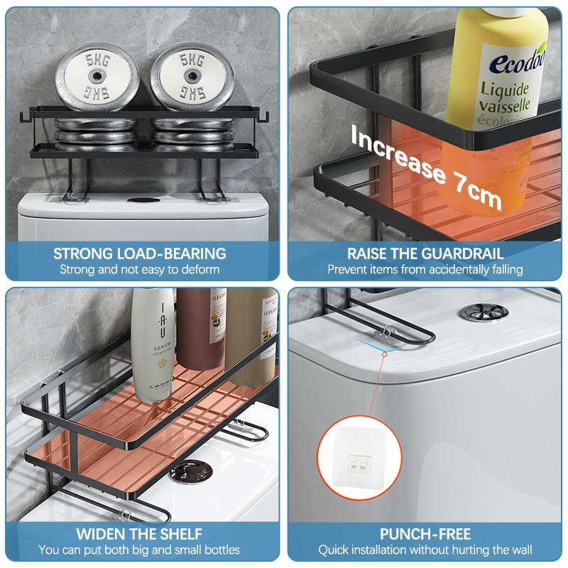 Vonios tualeto lentyna Laikymo lentyna Nemokama perforacija Vonios kambarys Sieninė laikymo lentyna tualeto tualeto lentyna