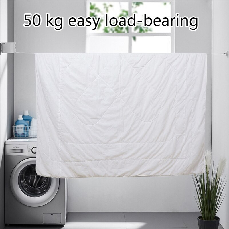 Nevidljivi konop za odjeću Čarobni stalak za sušenje odjeće na uvlačenje bez bušenja za unutarnje vanjske prostore Zidna vješalica za odjeću