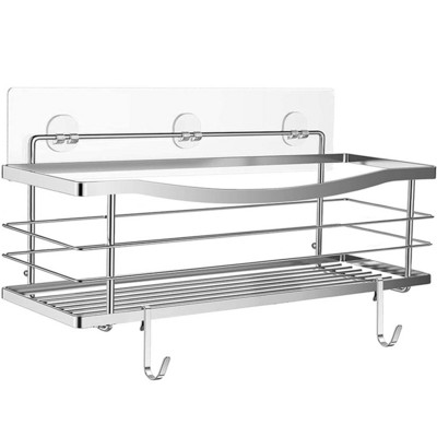 Hot Adhesive Shower Caddy Basket Polc sampon balzsamhoz Szivacs borotva Szappantartó Konyha Fürdőszoba Szervező Nincs fúrás Re