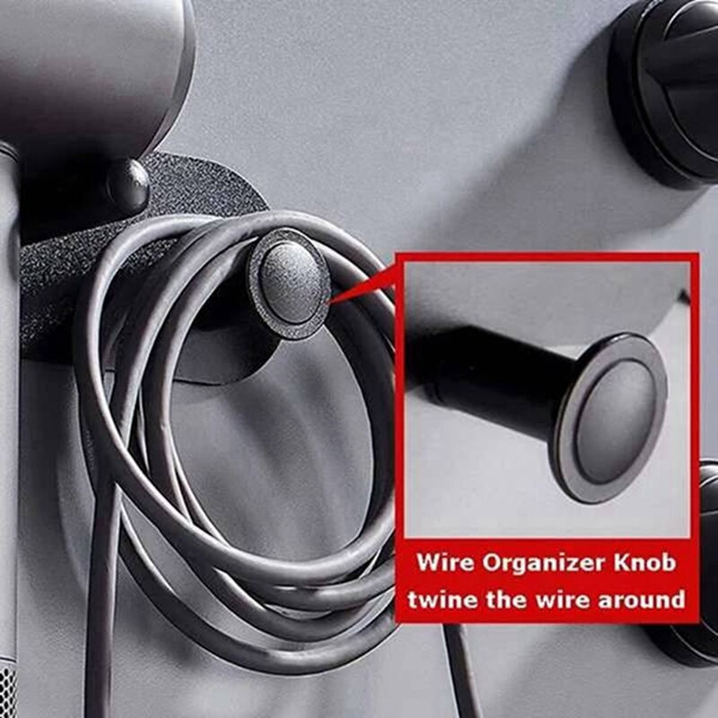 Falra szerelhető tartó Dyson Supersonic hajszárítóhoz, öntapadó falra akasztható hálózati csatlakozó