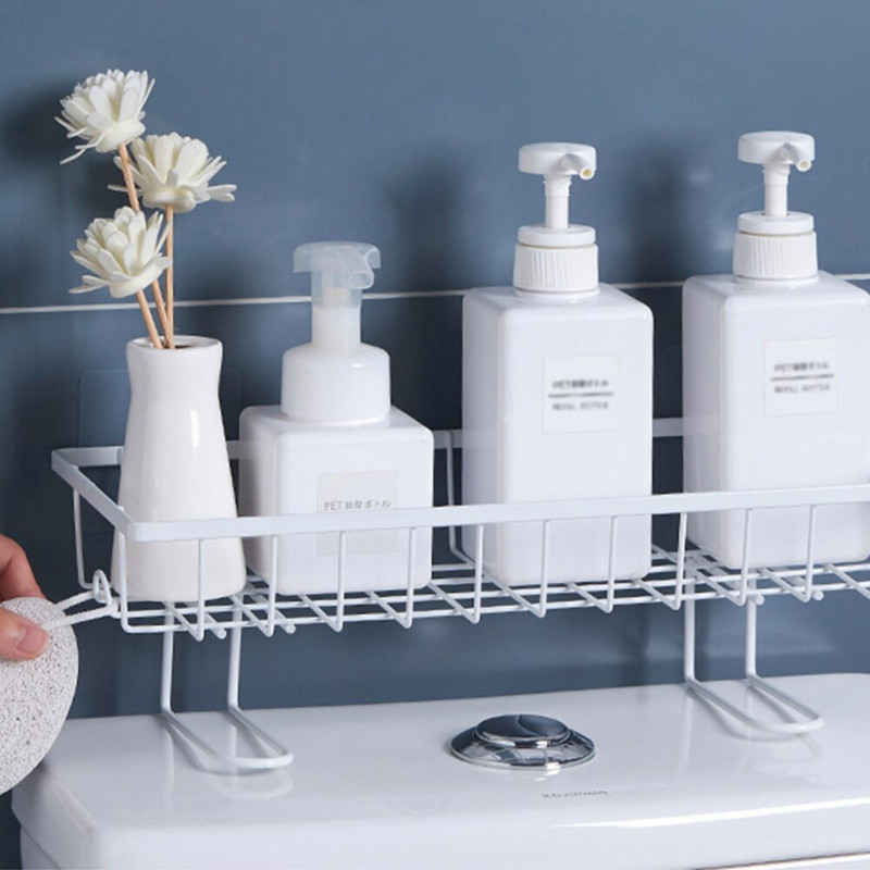 Tualeto laikymo lentyna Be perforavimo Tualeto popierinio rankšluosčio laikiklio lentyna virš tualeto sienos Pakabinamas laikymo krepšelis Vonios kambario priedai