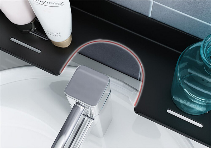 Kupaonska slavina Zidni stalak Kupaonsko ogledalo Prednji držač Zidni umivaonik Stalak za odlaganje kozmetike Kupaonska polica bez bušenja