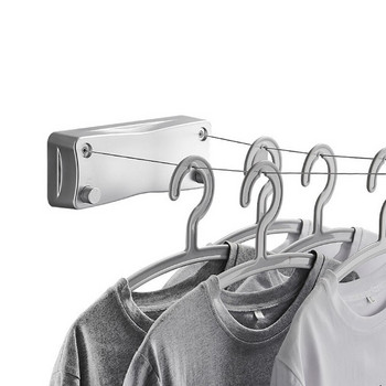 5,2M Διπλής γραμμής ράφι στεγνώματος ρούχων Σχοινί Αποθήκευση στο σπίτι Μπαλκόνι Πτυσσόμενα ρούχα ρούχων Στεγνωτήριο ρούχων Organizer Κρεμάστρα πλυντηρίου