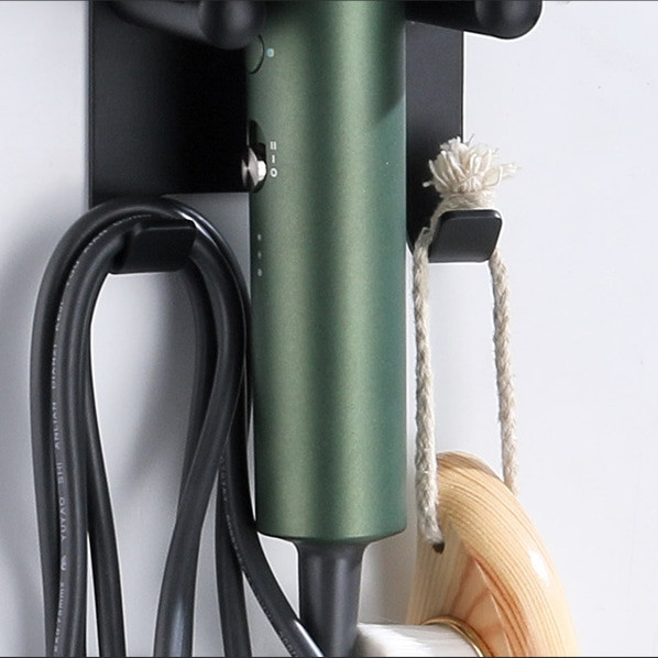 Fürdőszoba hajszárító tartó állvány Matt falra szerelhető szervező tároló állvány