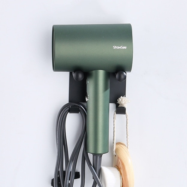 Fürdőszoba hajszárító tartó állvány Matt falra szerelhető szervező tároló állvány