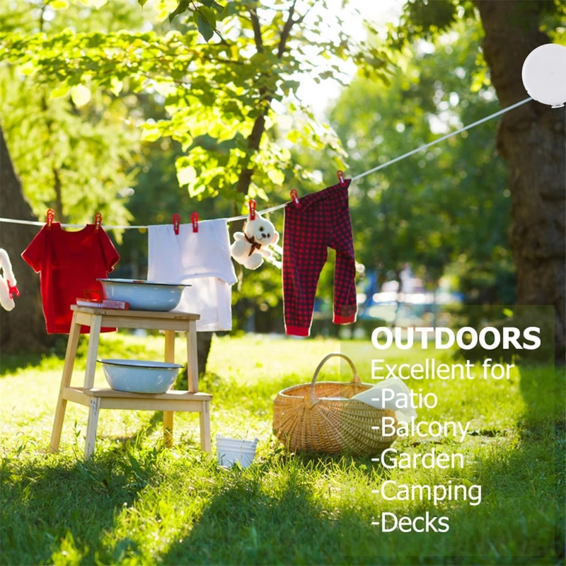 Suport de uscare haine 12M frânghie din oțel inoxidabil curele de rufe retractabile uscător de haine umeraș de rufe tendedero