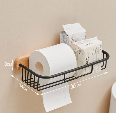 Raft pentru toaletă Suport pentru hârtie igienică Montare pe perete pentru baie Suport rolă de hârtie Coș pentru șervețele Dispenser pentru hârtie Accesorii pentru baie