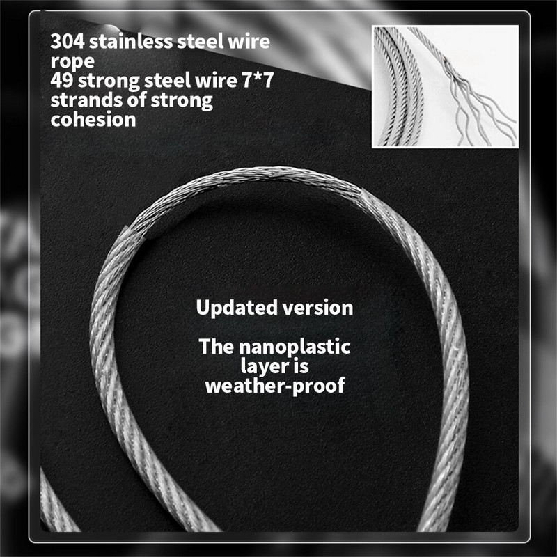 4,2 M nematoma drabužių linija, paprasta reguliuojama teleskopinė 304 nerūdijančio plieno vielinė virvė, drąsi drabužių džiovinimo lentyna