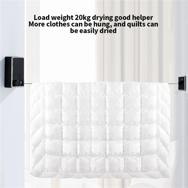 4,2 M nematoma drabužių linija, paprasta reguliuojama teleskopinė 304 nerūdijančio plieno vielinė virvė, drąsi drabužių džiovinimo lentyna