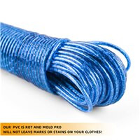 BalleenShiny Kiváló minőségű, 20 méter hosszú ruhazsinór bel- és kültéri eső- és szélálló acélhuzalos zsinór