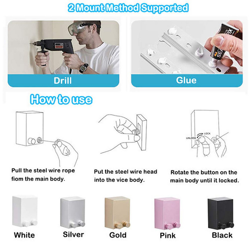 Kreatív kültéri ruhaállvány Beltéri behúzható ruhakötél teleszkópos rozsdamentes zsinór ruhaakasztók fali szárító állvány