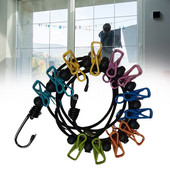 Hordozható utazási ruha zsinór otthoni szállodai kempinghez beltéri kültéri állítható vég kampó 12 ruhacsipesz mozgatható zárható gyöngy