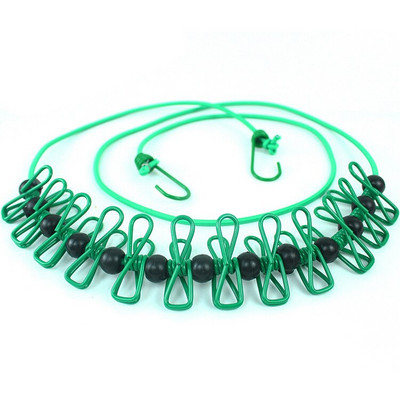 Pārnēsājama drēbju aukla ar 12 drēbju šķipsnām, vēja necaurlaidīga ceļojumu drēbju aukla, elastīga, izvelkama, elastīga veļas mazgāšanas aukla Bac