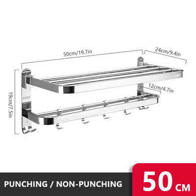 Suport pentru prosoape, din oțel inoxidabil 304, pliabil, raft mobil pentru prosoape de baie, lustruit, suport pentru prosoape, raft de depozitare, accesorii pentru baie