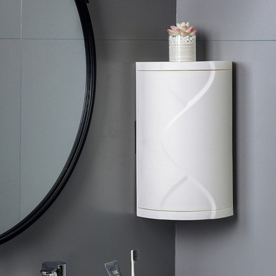 Fürdőszoba forgatható tároló állvány 360 fokban forgatható műanyag többfunkciós rendszerező porálló vízálló sarok állvány WC-hez