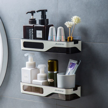 Επιτοίχιο ράφι αποθήκευσης μπάνιου No Punching Bathroom Organizer Rack Ράφι Καθημερινής ανάγκης Organizer Rack Διακόσμηση σπιτιού