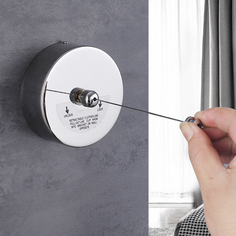 Kūrybinė lauko drabužių kabykla Vidinė ištraukiama drabužių virvė Teleskopinė nerūdijančio plieno virvelė skalbinių pakabos Sieninė džiovinimo lentyna
