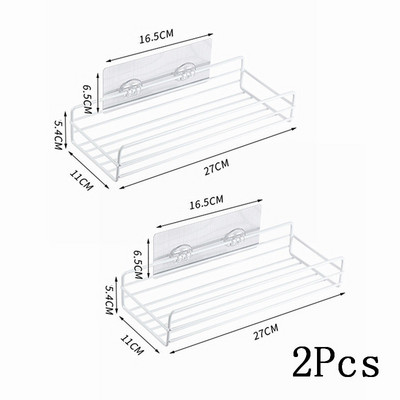 Fürdőszoba-kiegészítők Polc Otthoni tároló állvány Rozsdamentes acél Lyukasztómentes Firm Zuhanyzó Konyha Fali tároló rendszerező állvány