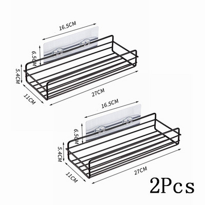 Fürdőszoba-kiegészítők Polc Otthoni tároló állvány Rozsdamentes acél Lyukasztómentes Firm Zuhanyzó Konyha Fali tároló rendszerező állvány
