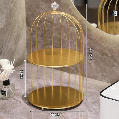 Suport de depozitare pentru baie Fier Art Cușcă pentru păsări Suport cosmetic Coș de depozitare pentru baie și dormitor Container pentru machiaj Organizator de birou