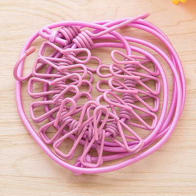 Hordozható kültéri szélálló ruhaszárító akasztószárító ruha akasztókötél 12 kapcsos zsinórral DEC889