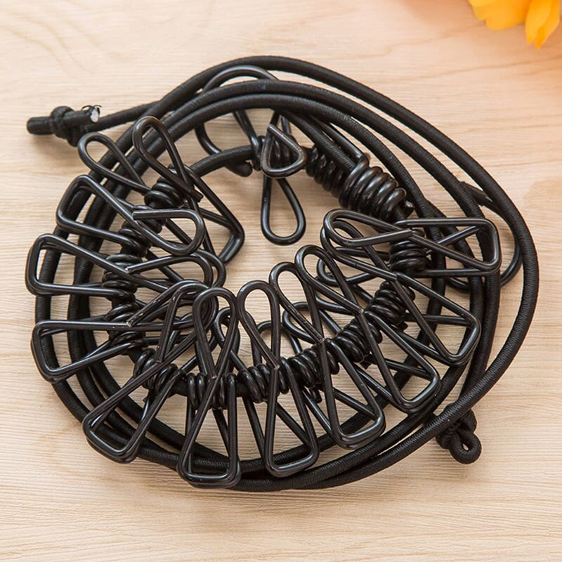 Hordozható kültéri szélálló ruhaszárító akasztószárító ruha akasztókötél 12 kapcsos zsinórral DEC889