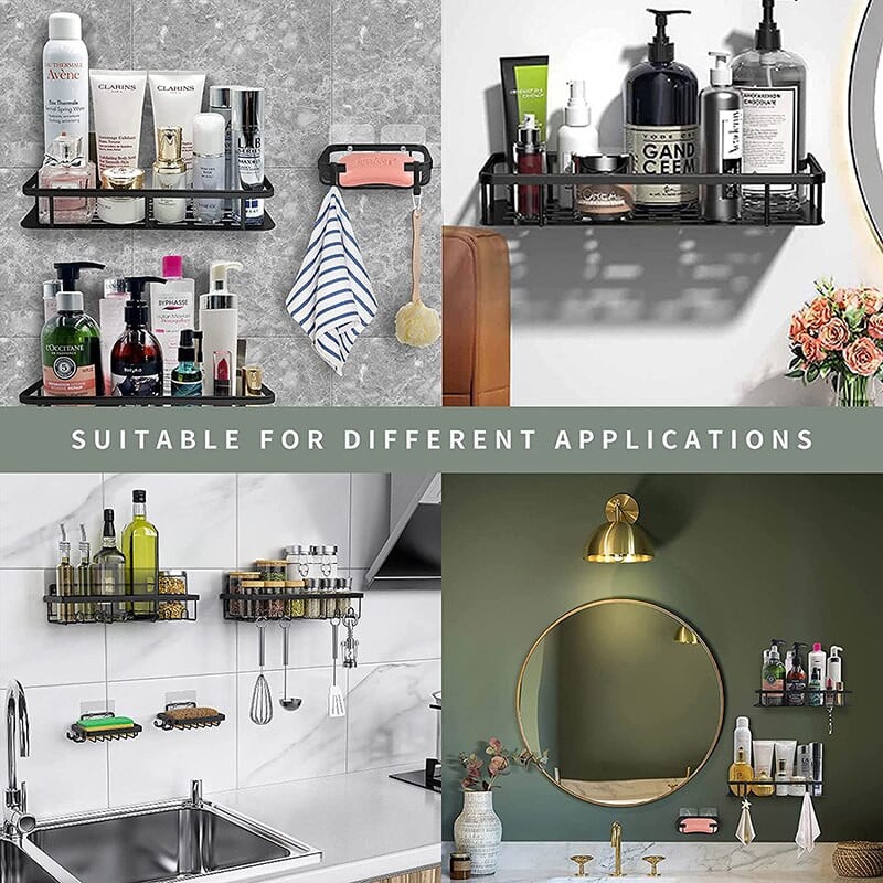 Vonios lentynos be gręžimo Sieninis laikiklis kampinė lentyna dušo šampūnas Vonios laikymo lentyna Aliuminio tualeto priedai