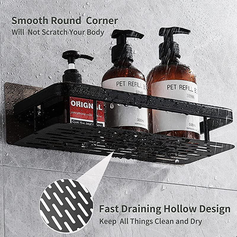 Vonios lentynos be gręžimo Sieninis laikiklis kampinė lentyna dušo šampūnas Vonios laikymo lentyna Aliuminio tualeto priedai