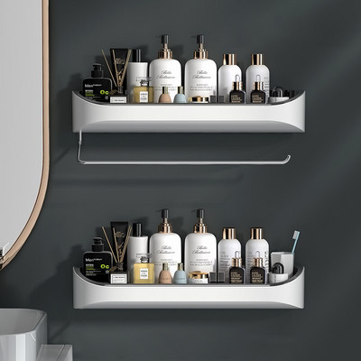 Falra szerelhető fürdőszobai polc forgatható törölközőtartó konyhai rendszerező fürdőszobai kiegészítőkhöz fúró nélkül, nagy kapacitású tároló