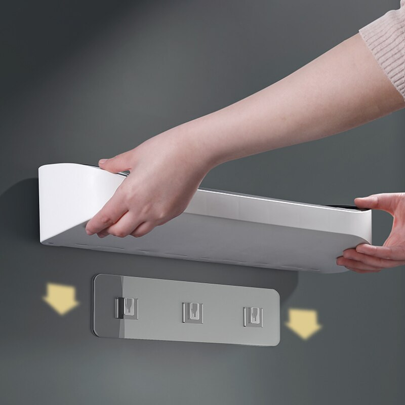 Falra szerelhető fürdőszobai polc forgatható törölközőtartó konyhai rendszerező fürdőszobai kiegészítőkhöz fúró nélkül, nagy kapacitású tároló