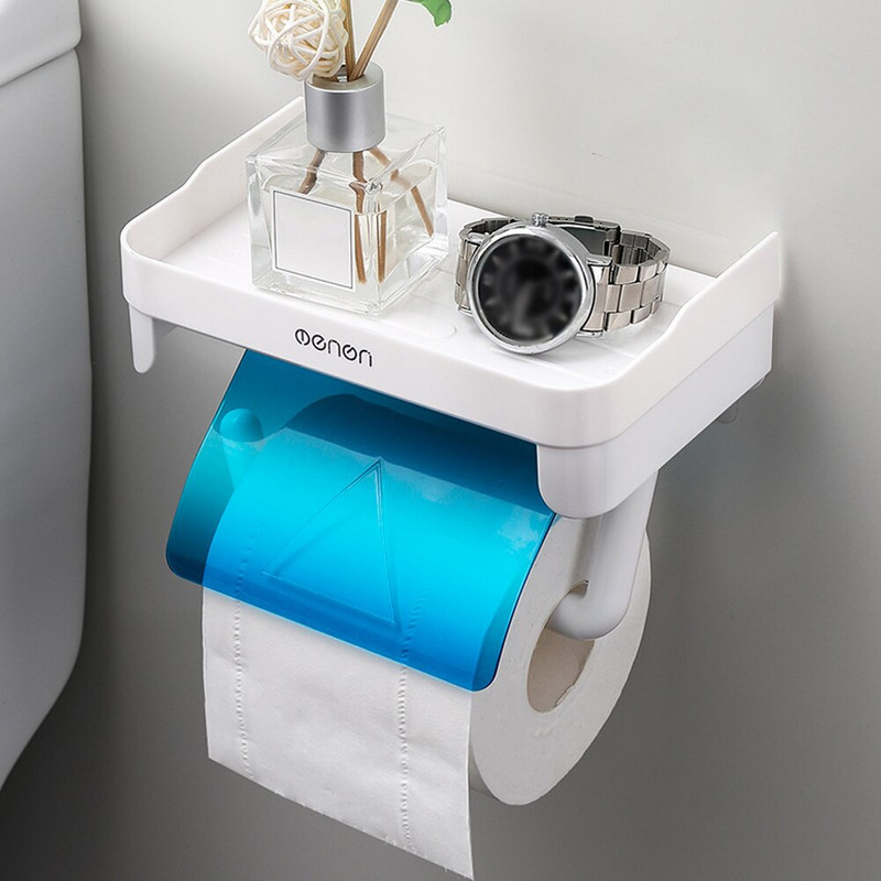 Többfunkciós állványos falra szerelhető vastag tekercspapír tároló állvány WC-papír tartó állvány polcok fürdőszobai kiegészítők 3 szín