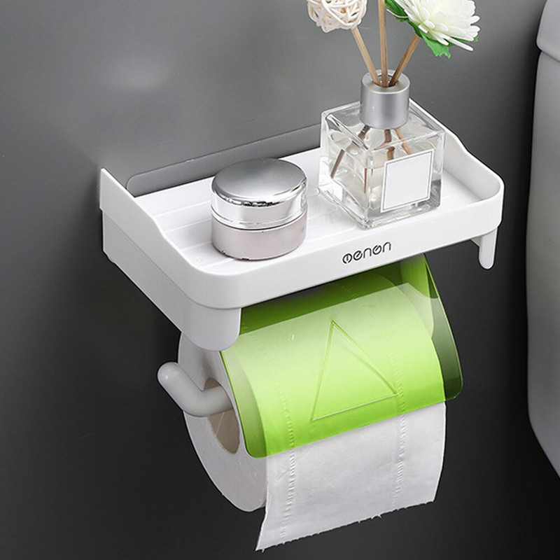 Többfunkciós állványos falra szerelhető vastag tekercspapír tároló állvány WC-papír tartó állvány polcok fürdőszobai kiegészítők 3 szín