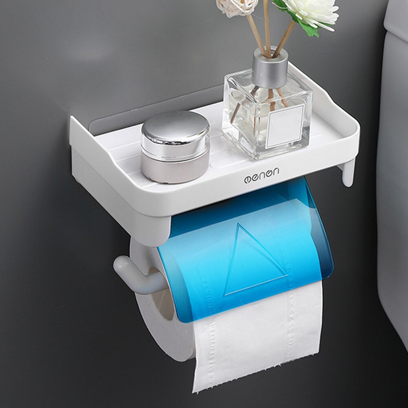 Többfunkciós állványos falra szerelhető vastag tekercspapír tároló állvány WC-papír tartó állvány polcok fürdőszobai kiegészítők 3 szín