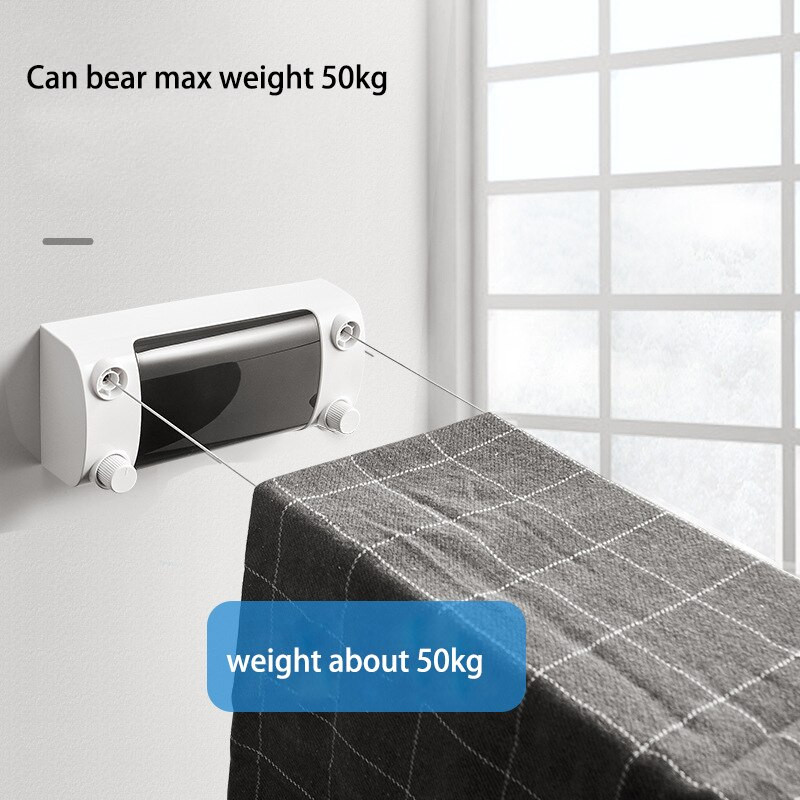 Uscător de rufe retractabil Suport de uscare pentru interior și exterior Suport pentru rufe din plastic ABS Uscător de rufe Strat dublu